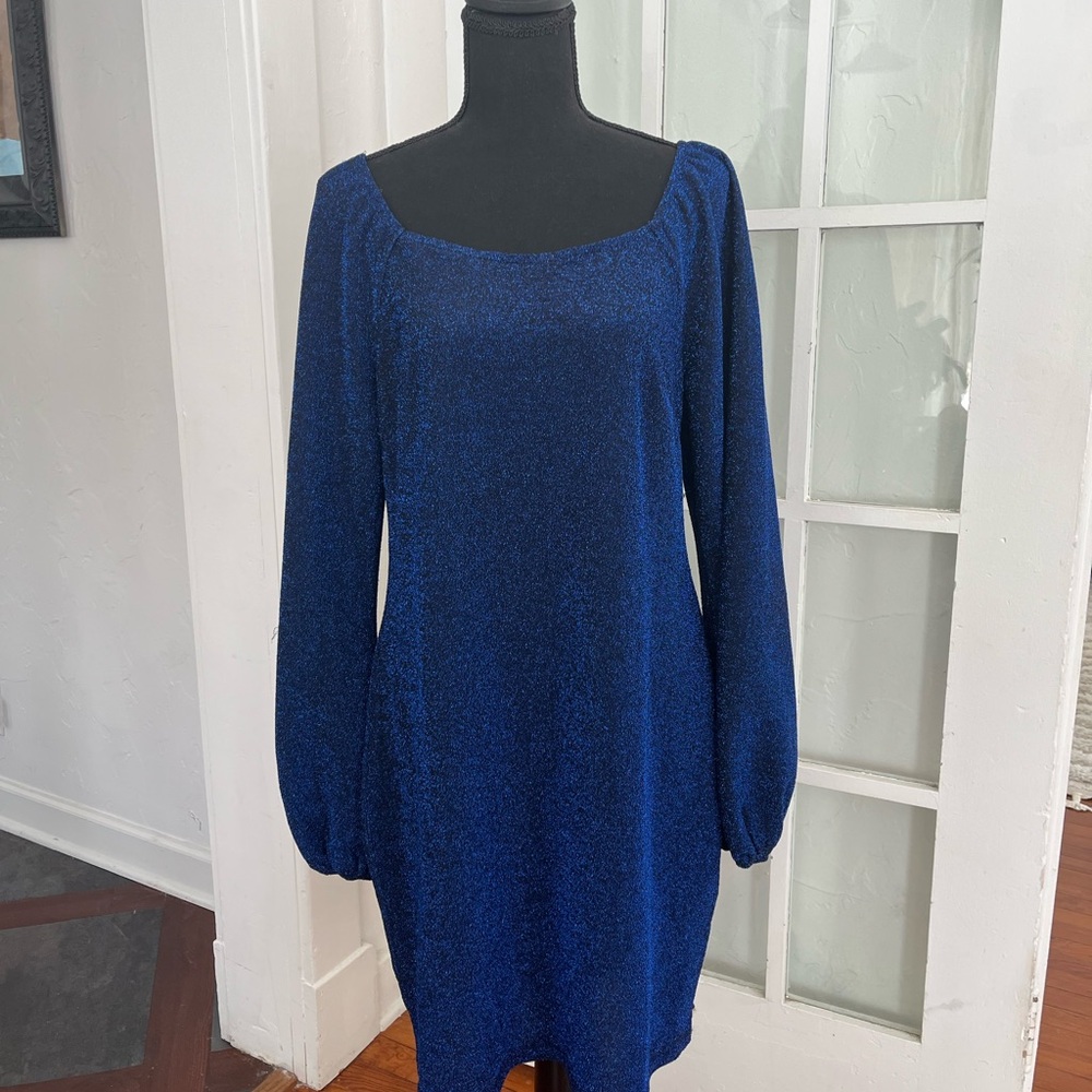 SHEIN Royal Blue Long Sleeve Dress